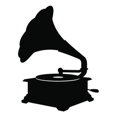 old gramophone isolated on white
