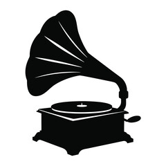 old gramophone isolated on white