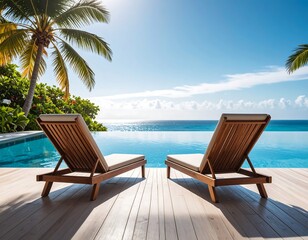 Luxurious poolside view