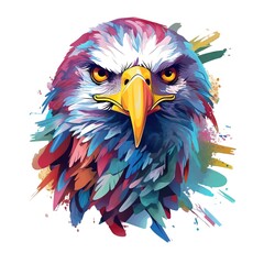 An eagle painting in colour full way in white pepper 