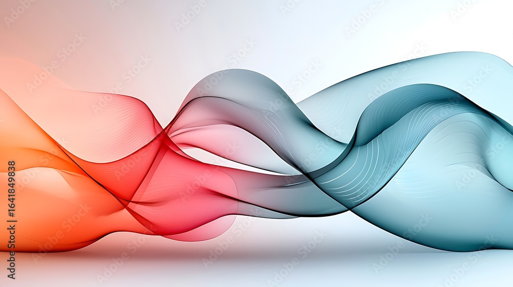 Poster this abstract image features flowing waves of vivid colors showcasing smooth curves and gentle movem