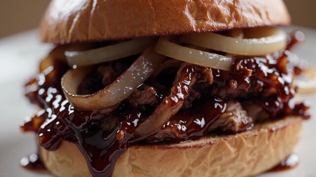 Cinematic Pulled Pork Sandwich Close-Up