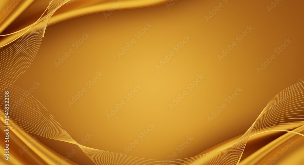 Poster elegant golden abstract background with flowing lines and wave patterns, ideal for luxury designs.