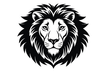 Fototapeta premium Majestic lion showcases a bold black mane isolated on white