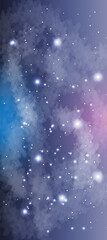Naklejka premium Space galaxy background with many stars. Realistic colorful cosmos with nebula and milky way. Space infinity with milky way starlight glow astronomical vector background