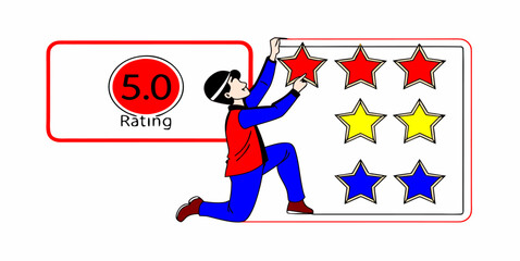 man giving star rating vector
