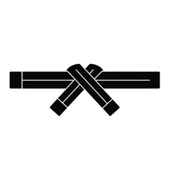 Black belt martial arts knot symbol vector