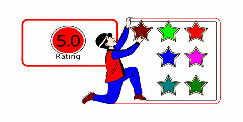 man with star rating vector