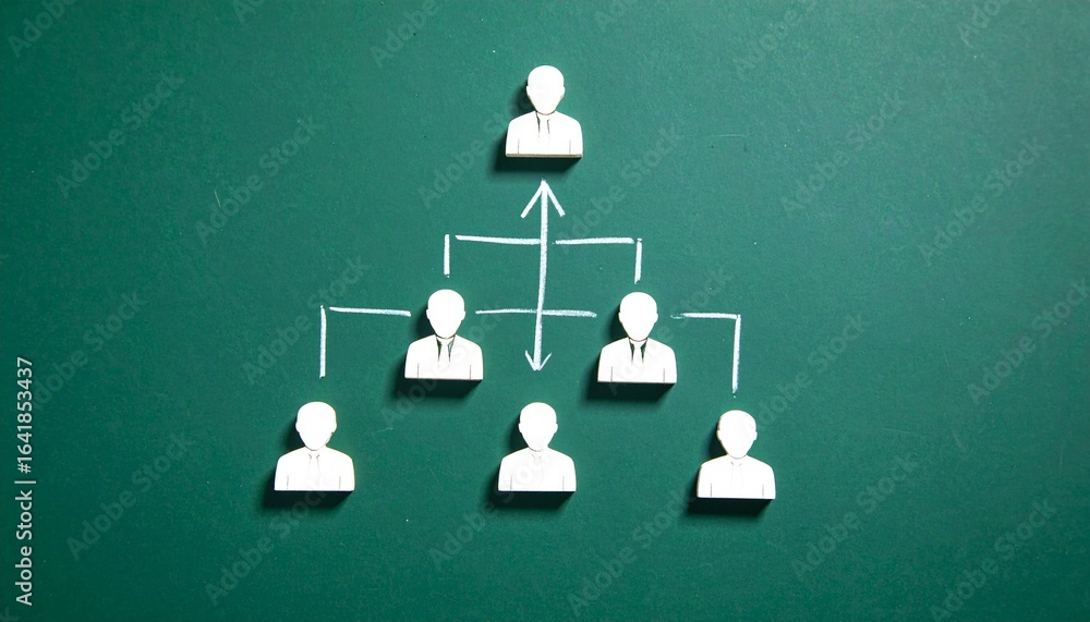 Poster an organizational chart visualizing business structure and hierarchy