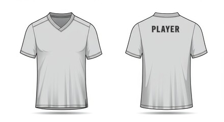 Naklejka premium football jersey top shirt team sports flat technical drawing illustration short sleeve blank streetwear mock-up template for design