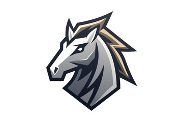 Powerful horse head shows strength and elegance on a white background as art