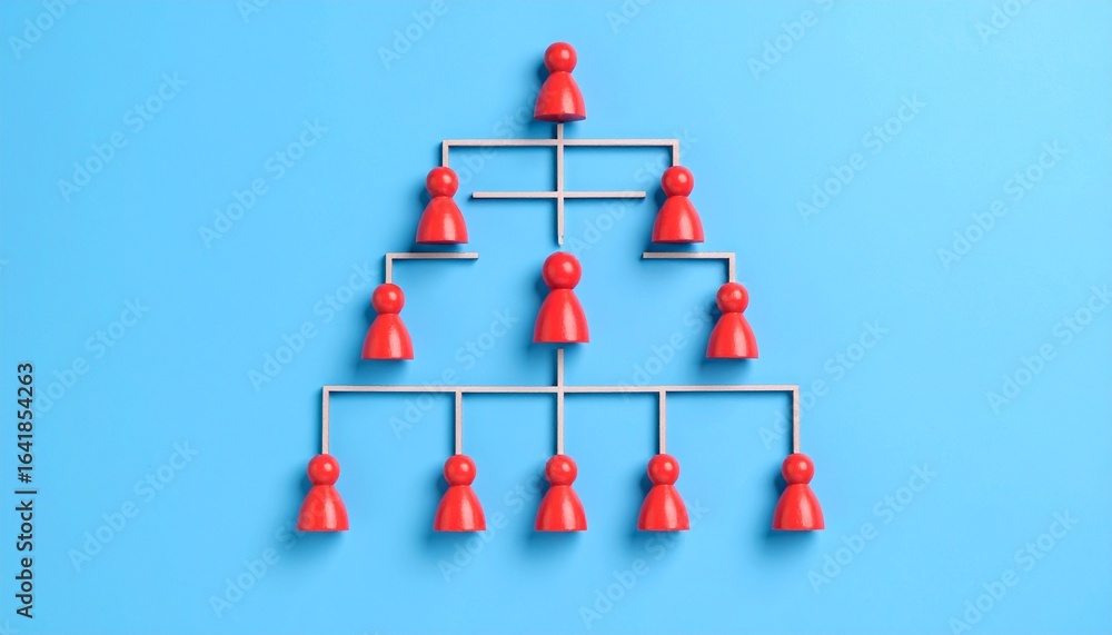 Poster a simplified representation of a hierarchical organizational structure