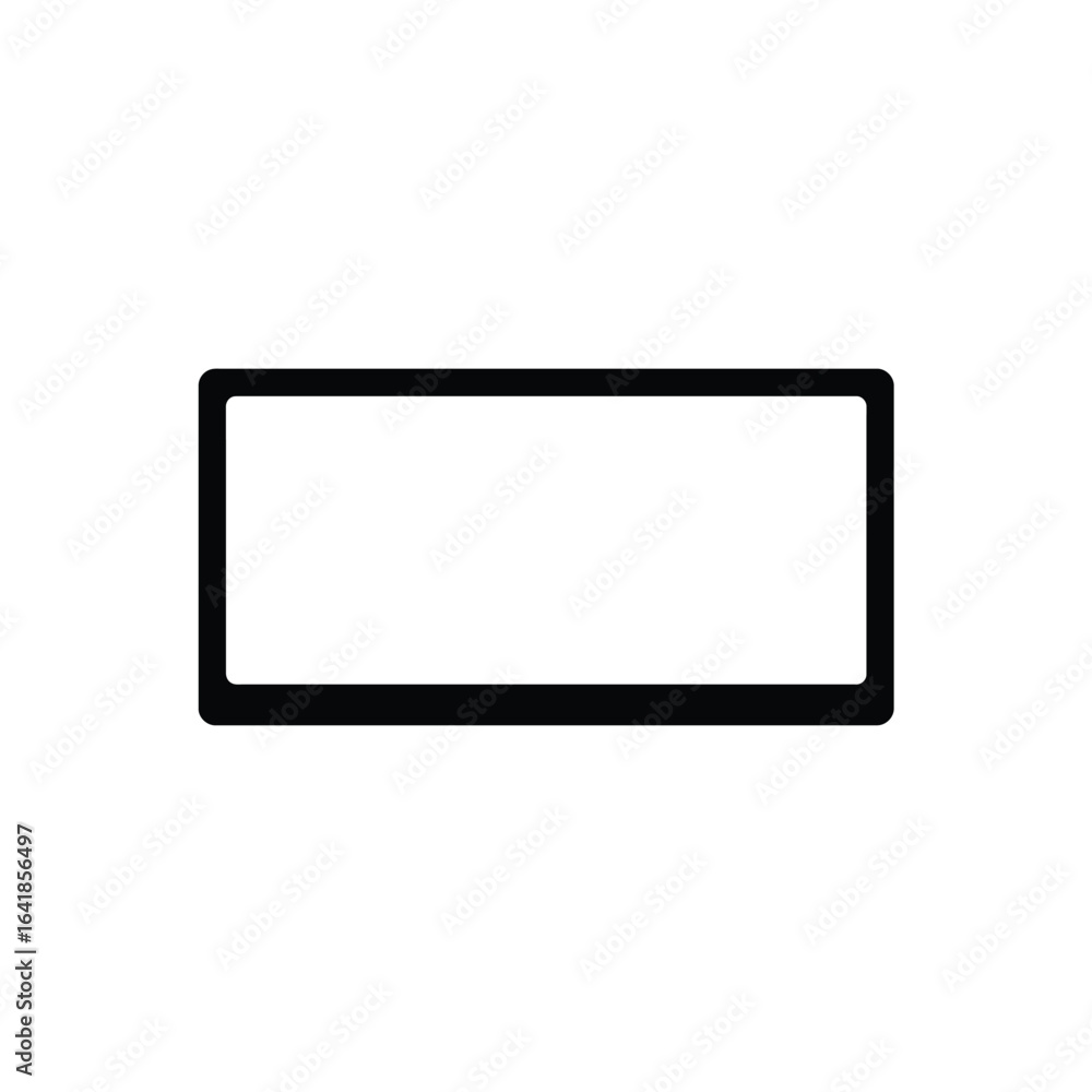Poster black outline rectangle screen icon display