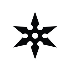 Black star shuriken weapon icon ninja throwing