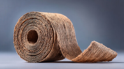 Roll of textured brown paper symbolizes sustainable growth mindset concept