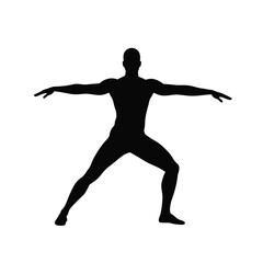 Silhouette person arms outstretched black