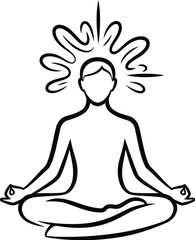 Meditation yoga pose icon isolated on white background