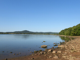 The serene beauty of the lake within the Middle Creek Wildlife Management Area, Lancaster County, Pennsylvania.