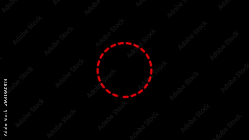 Poster glowing red number zero or loading symbol in a bright neon countdown sign