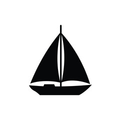 Black sailboat icon on white background sailing watercraft
