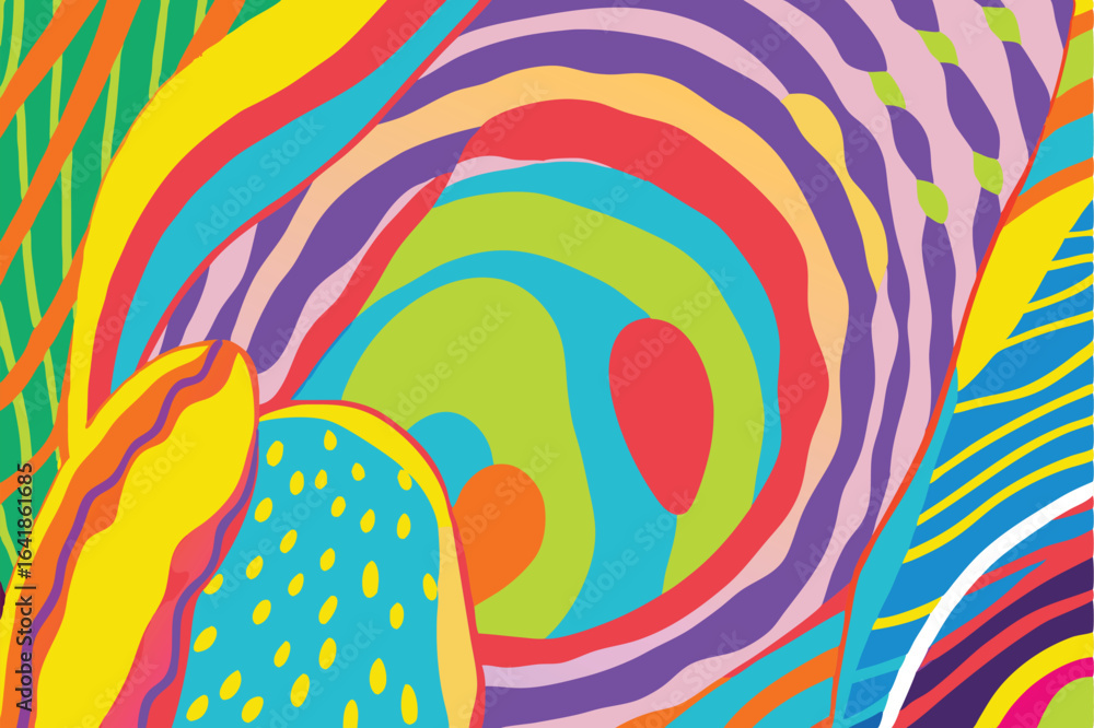 Aufkleber abstract colorful wavy design with bright hues and transparency for various projects