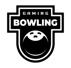 Bowling Ball icon. Sport games. Sporting equipment. Emblem, badge.