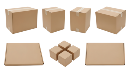 Collection of cardboard boxes in various sizes
