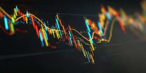 Dynamic financial graph showing market trends and growth potential
