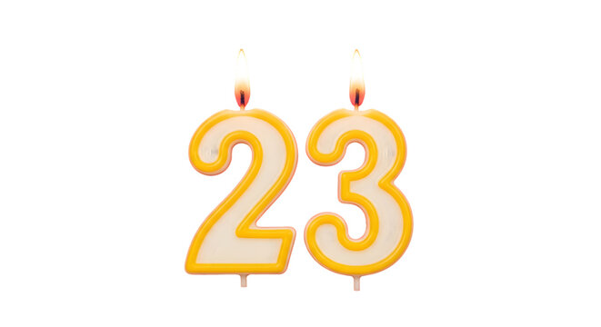 Celebrate milestones with vibrant '23' birthday candles, perfect for anniversaries and special occasions