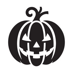 pumpkin face vector silhouette clip art logo design illustration