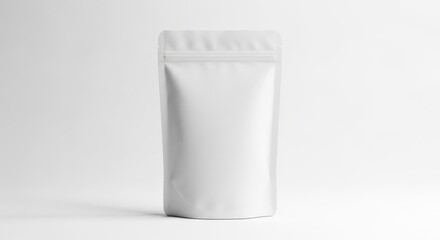 Blank white stand up pouch isolated on white background