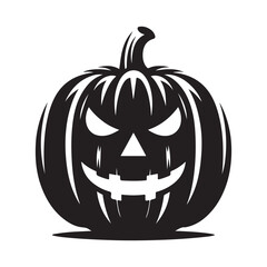 pumpkin face vector silhouette clip art logo design illustration