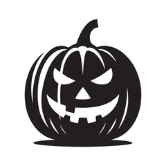 pumpkin face vector silhouette clip art logo design illustration