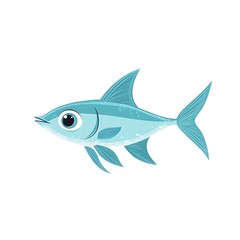 Obraz premium Light blue fish illustration.