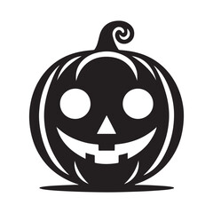 pumpkin face vector silhouette clip art logo design illustration