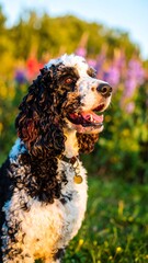 Cocker spaniel outdoors portrait
