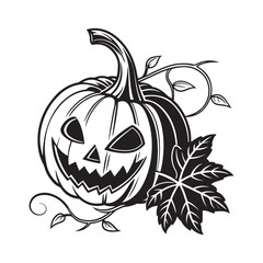 pumpkin face vector silhouette clip art logo design illustration