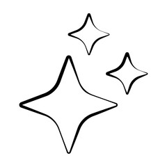 Magic sparkle stars icon AI symbol logo Outline illustration