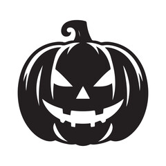 pumpkin face vector silhouette clip art logo design illustration