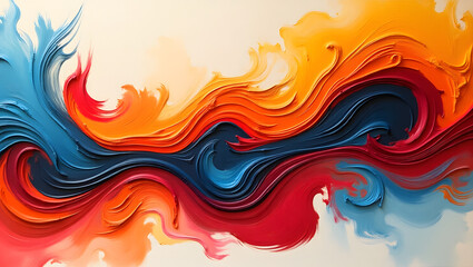 Obraz premium Abstract hand-painted brush swirls with texture.