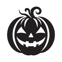 pumpkin face vector silhouette clip art logo design illustration