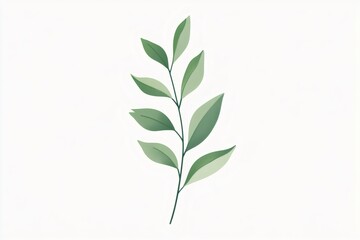Fototapeta premium Green leaf with minimalist design, ideal for projects related to nature, ecology, or sustainability