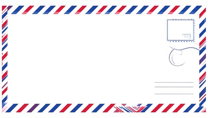 Blank international mail envelope with decorative border