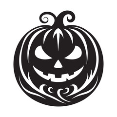 pumpkin face vector silhouette clip art logo design illustration