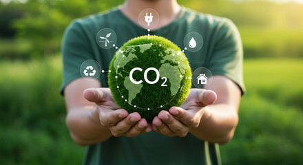 Sustainable development and carbon neutrality, a man representing the new generation of sustainability-focused leaders