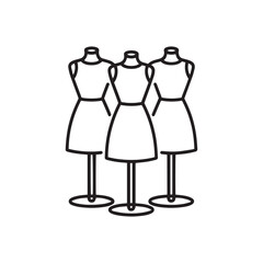 Dress form mannequins icon in outline style

