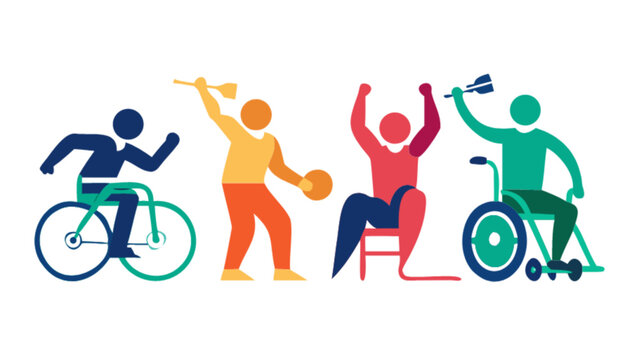 Inclusive sports and recreation for people with disabilities vector illustration design
