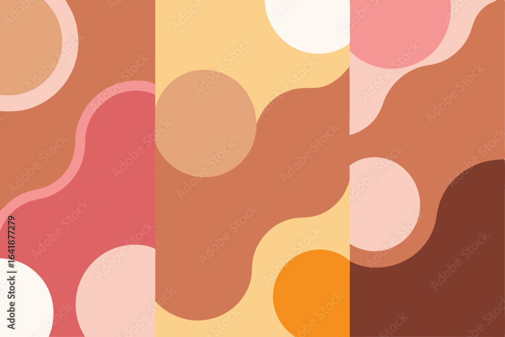 Aufkleber abstract geometric pattern in earthy tones with transparent background