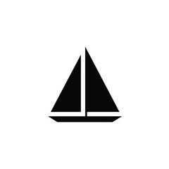Black triangular sail icon boat ship
