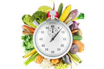 Vegetables with wall clock, png - 1